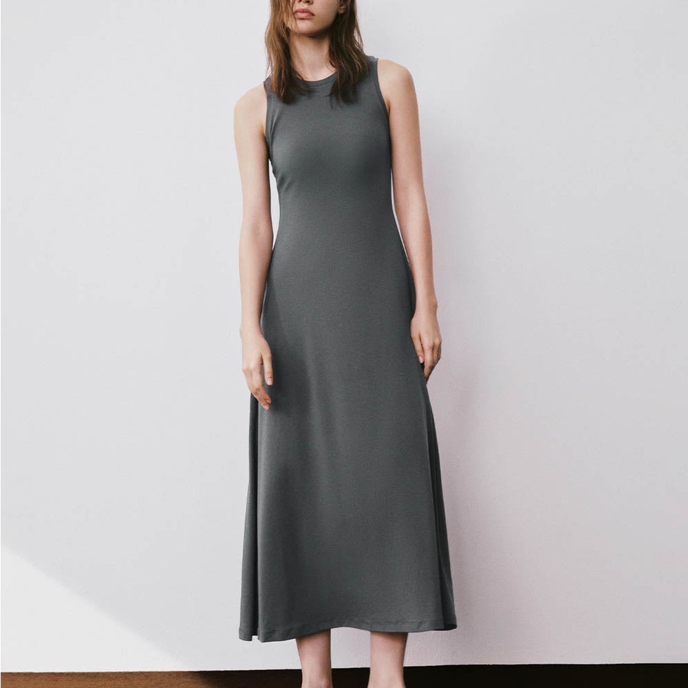 Gray Halter Sheath Maxi Dress for Work